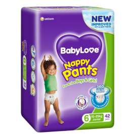 Conticare supplier photograph of BabyLove Nappy Pants Junior Size 6 (15–25 kg) 42 Pack