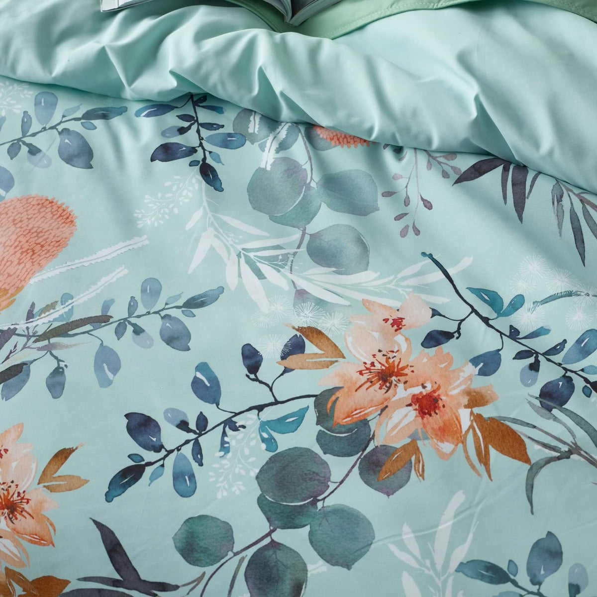 Everyday Easy Water Resistant Quilt Cover Set Native Blue StayDry