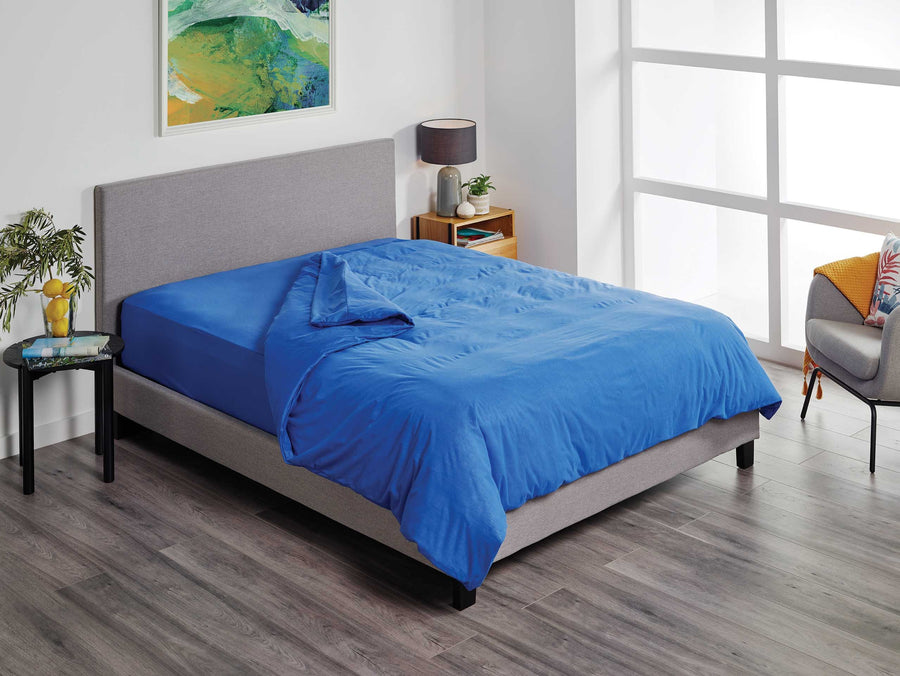 Fusion Waterproof Quilt Covers Cobalt F0345 Protect-A-Bed