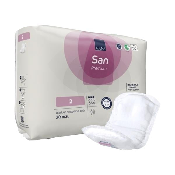 Abena San 2 Premium Pads 26x10cm Unisex 2.5 Drops 350ml SA1000021303