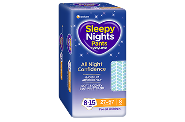 BabyLove SleepyNights Pants 8–15 Years (27–57 kg) manufacturer product packaging